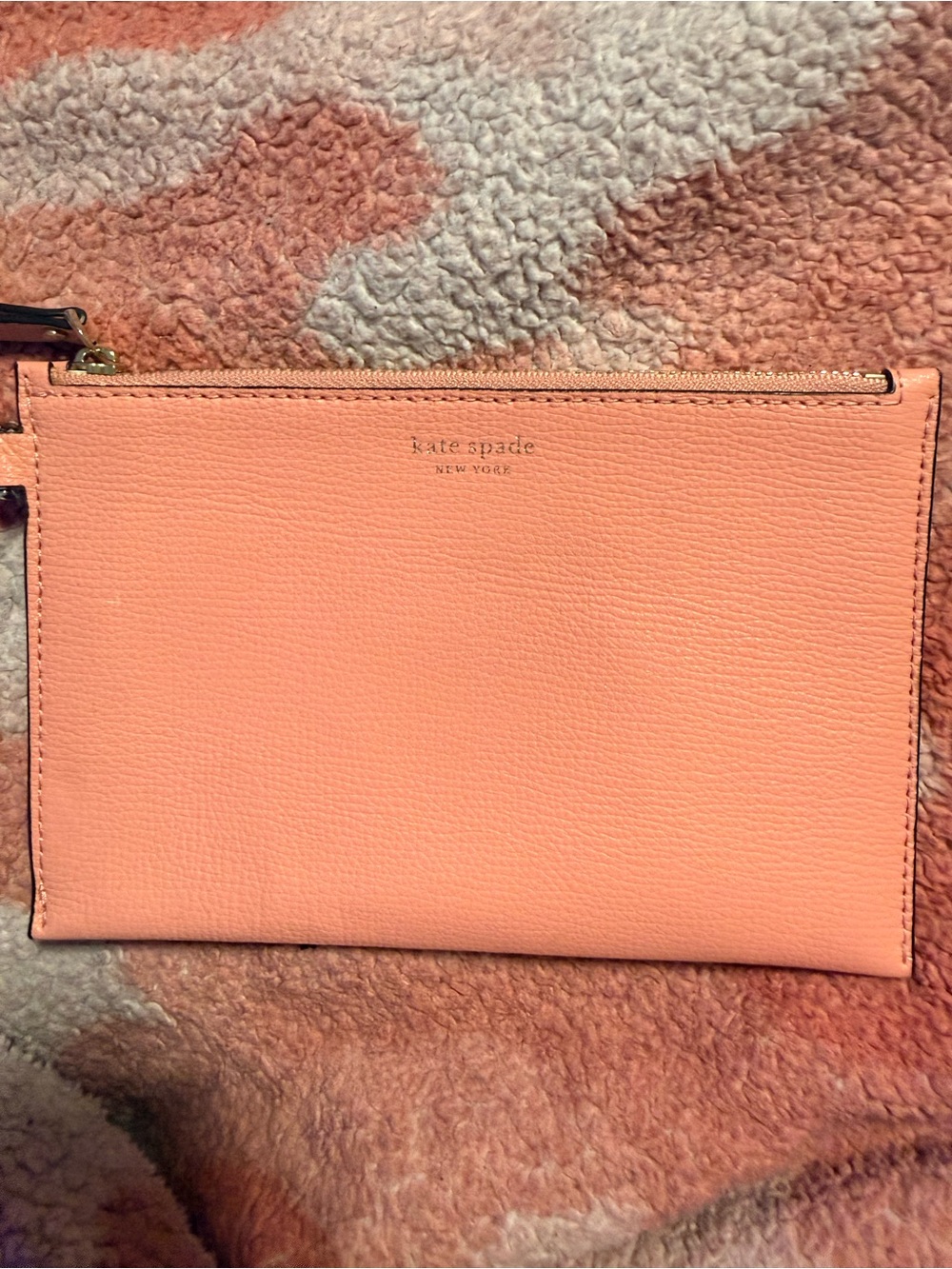 kate spade Coral Pink Leather Wristlet Pouch